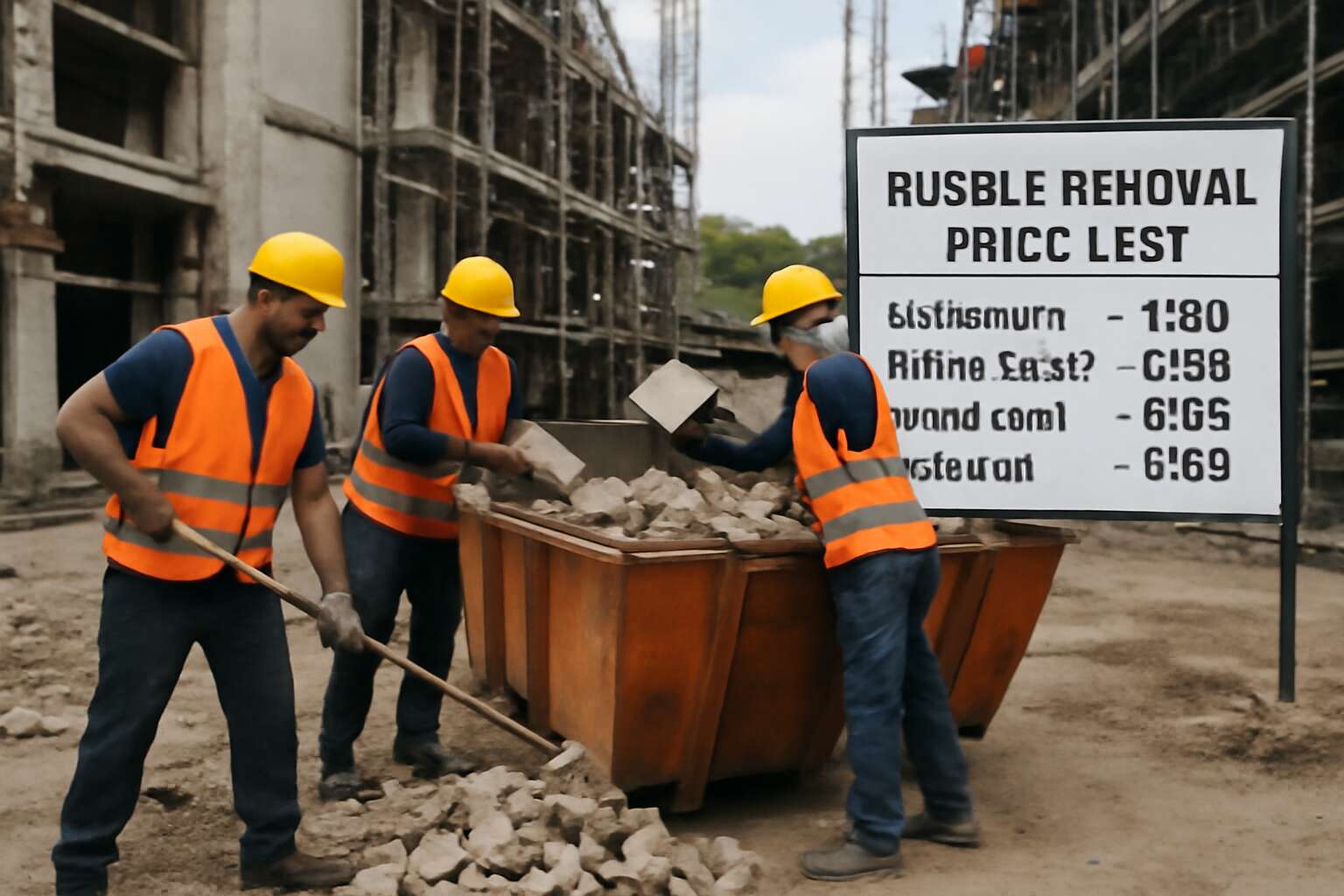 rubble removal price list